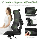 SOMEET Office Chair Ergonomic Desk Chair - Comfy Mesh High Back Office Chair with Lumbar Support Wheel Home Desk Office Chairs Flip up Armrest Executive Rolling Swivel Task Computer Chair Black Silver SOMEET