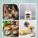 Punch Needle Kits English Bulldog Under Sunset Embroidery Starter Set with Hoop Easy for Beginners DIY Stress Relief Handmade Craft Hobby and Home Decor 20x20cm-3