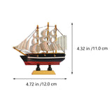 Wooden Sailboat Model Small Sailboat Ornament Retro Ship Decor Nautical Tabletop Boat Decoration Antique Boat for Home Office Ocean Theme Party (4.3 * 4.7in) Veemoon