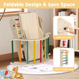 BIERUM 8 in 1 Montessori Pikler Triangle Set with Soft Cushion, Foldable Toddler Climbing Toys with Ramp for Sliding or Climbing, Wooden Jungle Gym, Indoor Playground for Toddlers and Kids, Rainbow BIERUM