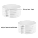HUMNIC 10pcs Sublimation Blanks 2.6 Inch Ceramic Stone Car Cup Coasters with A Finger Notch for Easy Removal,Sublimation Blank Car Coaster,White Sandstone Car Coaster Sublimation Blanks HUMNIC