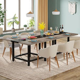 Tribesigns Square Dining Table for 4 People, Farmhouse 39.4"x 39.4"x29.5 “ inches Wooden Kitchen Table, Farmhouse 2 Person Dinning Table for Dinning Room &Small Space Tribesigns