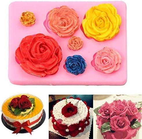 2PCS Rose Flowers silicone molds Cake Chocolate Mold wedding Cake Decorating Tools Fondant Sugarcraft Cake Molds ORIONE