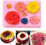 2PCS Rose Flowers silicone molds Cake Chocolate Mold wedding Cake Decorating Tools Fondant Sugarcraft Cake Molds ORIONE