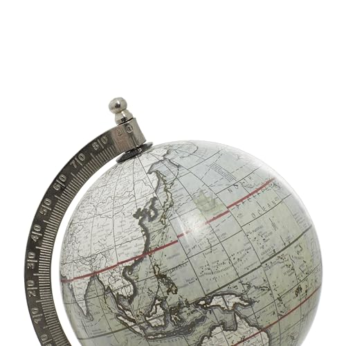 Deco 79 Marble Globe with Marble Base, 6" x 5" x 9", White Deco 79