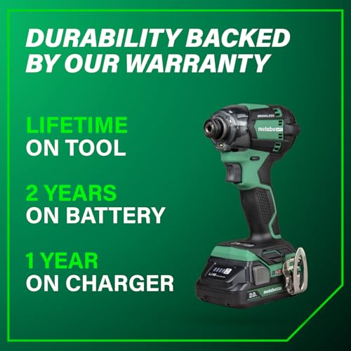 Metabo HPT 18V MultiVolt Cordless Triple Hammer BOLT Impact Driver Set, Power Impact Driver Kit with Case, 2 Lithium-Ion Batteries and Charger, 1/4-Inch Chuck, Compact LightWeight Power Tool, WH18DC Metabo HPT