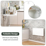 Clikuutory Wall Mounted High Gloss Folding Table, Wall Desk Fold Down for Small Spaces, Folding Workbench for Laundry Room, Home Office, Kitchen, Bedroom, Home Bar, White (31.5"×15.7") Clikuutory