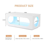 HedoAjim 43" White Led Coffee Table for Living Room, Modern Living Room Table Rectangular Contemporary Center Table with Storage, Wooden Coffee Tables with LED Lights for Dining Reception Room HedoAjim