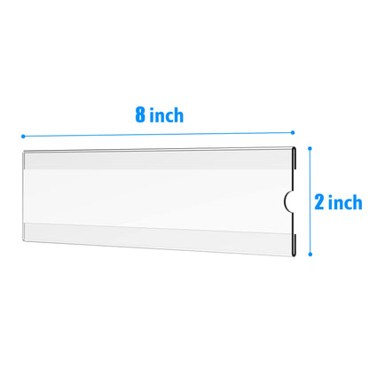 TONICE® 12 Pack 8x2 Wall Nameplate Holders, Acrylic Nameplate Holders, Wall Mount Transparent Nameplate Holders, Office Name Holders.