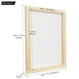 Worown 10 X 14 Inch Wood Silk Screen Printing Frame with 110 White Mesh and 1 Piece 4 x 10 Inches Screen Printing Squeegee for Screen Printing Worown