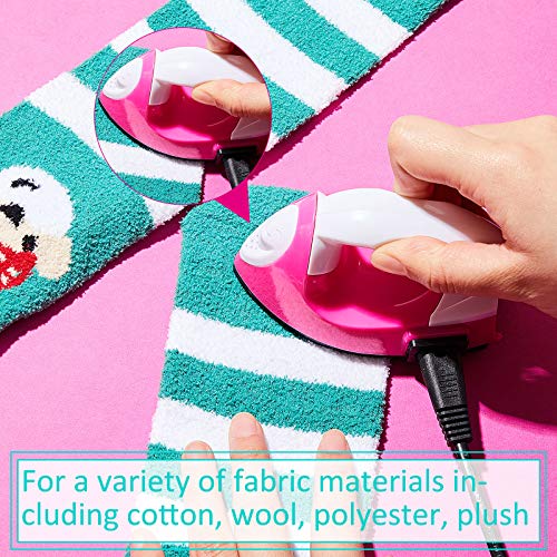 Honoson Mini Craft Iron Mini Heat Press Small Portable Tiny Iron with Charging Base Accessories for Fuse Beads Patch DIY Shoes T-shirts Heat Transfer Vinyl Projects(Pink) Honoson