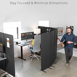 VIVO Freestanding 72 x 66 inch Privacy Panel, Cubicle Divider, Acoustic Wall Partition, x3 24 inch Panels, Dark Gray, PP-3-T072D VIVO