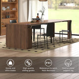 Varelynn Extendable Dining Table with Built-in Power Outlet, 118” Expandable Dining Table for 11, Expandable Console Table with Storage Cabinet, Modern Transformer Table Walnut Varelynn