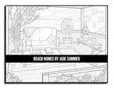 Beach Homes: An Adult Coloring Book with Beautiful Vacation Houses, Charming Interior Designs, and Relaxing Nature Scenes WoodArtSupply