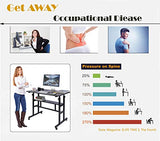 AIZ Mobile Standing Desk, Adjustable Computer Desk Rolling Laptop Cart on Wheels Home Office Computer Workstation, Portable Laptop Stand Tall Table for Standing or Sitting, Black, 39.4" x 23.6" AIZ