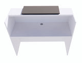 UGOS ICN 53" Modern Reception Desk, Multifunctional Modern Transaction Counter Top, Laminate Desktop, Standing Front Table for Office, Home, School, Salon, Spa - White & Anthracite Gray UGOS