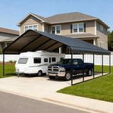 FILLOSLOV Heavy Duty Metal Carport 20x20 FT Galvanized Steel Carport Shelter for 2 Car Extra Large Canopy for Dual Vehicle, RV Boat Storage All Weather Protection Garage Party Tent (20x20 FT) FILLOSLOV