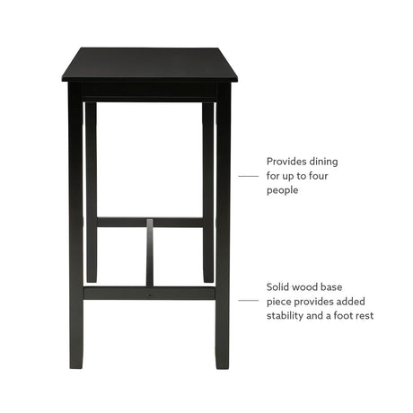 Linon 42 inch Bar Height Pub Claridge Table, Black Linon