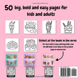Food & Snacks Coloring Book: Bold & Easy Designs for Adults and kids (Bold & Easy Coloring Books) WoodArtSupply