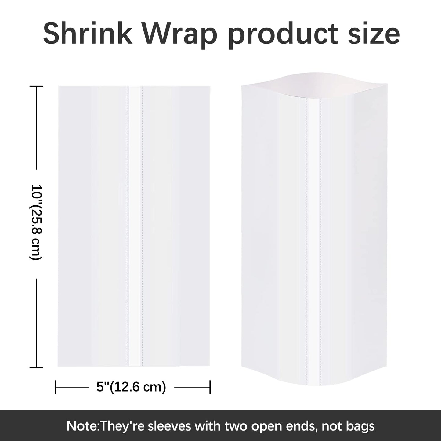 Shrink Wrap for Sublimation Tumblers 5x10 Inch 100PCS,Heat Transfer Shrink Film Bags for Mugs,Cups,Sublimation Shrink Wrap Sleeves