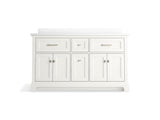 KOHLER Charlemont 60" Bathroom Vanity Cabinet with White Double Sinks and Quartz Top, Modern Bathroom Storage, White, K-29263-BD1-0 KOHLER