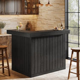 Tribesigns L-Shaped Home Bar Unit, 4-Tier Corner Liquor Bar Table with Storage Shelves and Wine Glasses Holder, Industrial Wine Cabinet Reception Desk for Home Pub (1, Black) Tribesigns