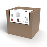 Globe Electric Novogratz x 65862 Harrington 20" Table Lamp, 2-Tone Faux Wood, White Cotton Shade Globe Electric