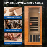 RESTISLAND Full Spectrum Infrared Sauna, 1 Person Home Infrared Sauna with Red Light Therapy, Indoor Canadian Hemlock Wood Dry Saunas Room,1178w/120v, Foot Warmer, 7 Heating Panels, Bluetooth Speakers RESTISLAND