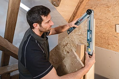 BOSCH GAM 220 MF 4-in-1 Digital Angle Finder, Includes Leg Extension, 4 AA Batteries, & Carrying Case - WoodArtSupply