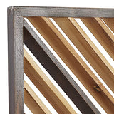 Deco 79 Wood Geometric Home Wall Decor Slatted Wood Design Wall Sculpture, Set of 3 Wall Art 12"W, 35"H, Brown Deco 79