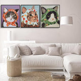 hyzsj 6 Pack 5D Diamond Painting Kits for Adults Beginners,DIY Round Full Drill Diamond Art Kits Cartoon Cat,Paint by Diamonds Gem Art Crystal Easy,Animal Home Wall Decor 12x16 Inch hyzsj