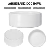 Welloyed 8'' Ceramic Dog Bowl - 70Oz Classic Dog Food Bowl Water Bowl for Medium and Large Breeds, Heavy-Duty Non-Slip Dog Dish, Food Grade Stoneware Pet Bowl, Dishwasher & Microwave Safe, White Welloyed