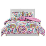 Intelligent Design Camille Comforter Set, Vibrant Flowers Design All Season Teen Bedding, Matching Sham, Decorative Pillow, Girls Bedroom Décor, Twin/Twin XL, Pink 3 Piece Intelligent Design