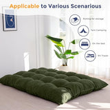 MAXYOYO 6" Japanese Floor Mattress, Foldable Futon Mattress Queen Size, Tufted Roll Up Floor Bed, Thick Tatami Mat Sleeping Pad Portable Lounger for Camping Guest Room Dormitory Bedroom RV, Dark Green MAXYOYO