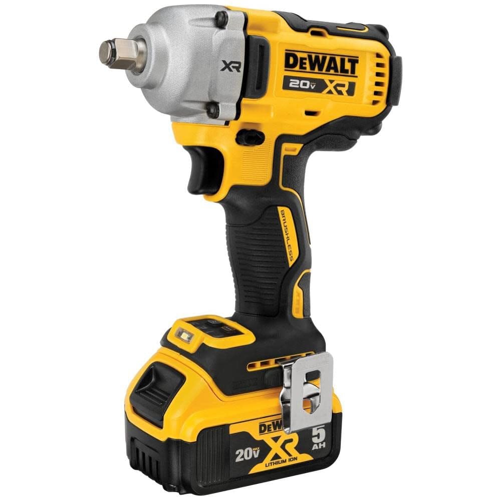 DEWALT 20V MAX Impact Wrench, Cordless, 1/2 inch, 2 Batteries and Charger Included (DCF891P2) - WoodArtSupply