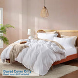 Nestl White Duvet Cover King Size - Soft Double Brushed King Duvet Cover Set, 3 Piece, with Button Closure, 1 Duvet Cover 104x90 inches and 2 Pillow Shams Nestl