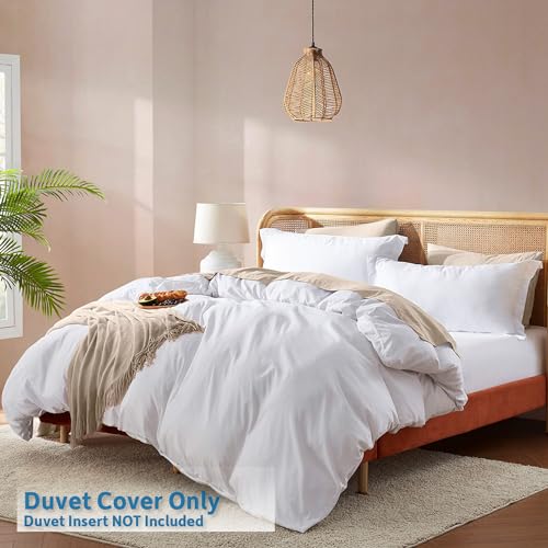 Nestl Twin Duvet Cover Set - Soft Double Brushed White Duvet Cover Twin/Twin XL, 2 Piece, with Button Closure, 1 Duvet Cover 68x90 inches and 1 Pillow Sham Nestl