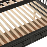 Ball & Cast Full Over Full Bunk Bed with 2 Storage Drawers and Ladder,Wood Bunk Bed Frame w/Guardrails,Space-Saving,Slat Support,No Box Spring Needed,Convertible Beds for Apartment,Bedroom,Espresso Ball & Cast