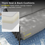 EAST OAK Life Chatter Patio Furniture Set 5 Pieces, Outdoor Furniture 5-Seat Sofa with Two Round Coffee Table, Waterproof Thick Cushion Deep Seating for Porch, Balcony, Earth Black & Misty Grey EAST OAK