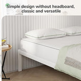 Novilla Queen Metal Platform Bed Frame with Wood Slat Support – Easy Assembly, White Finish Novilla