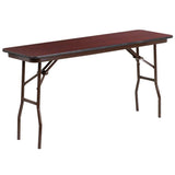 Flash Furniture Frankie 5-Foot Mahogany Melamine Laminate Folding Training Table Flash Furniture