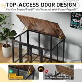 GarveeLife 48 in Large Dog Crate Furniture with Top Access Door, Heavy Duty Dog Crate Wooden Indoor Decorate Pet Cage, Indestructible Pet Dog Cage for Medium to Large Dogs GarveeLife