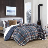 Eddie Bauer - Queen Comforter Set, Reversible Down Alt Bedding with Matching Shams, Home Decor for Colder Months (Shasta Lake Navy, Queen) Eddie Bauer