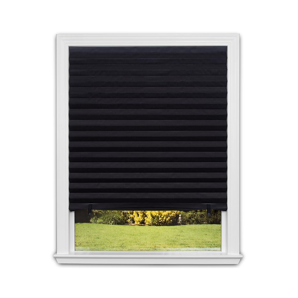 Redi Shade No Tools Original Blackout Pleated Paper Shade Black, 36" W x 72" L, 6 Pack Redi Shade