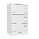 Gustonhon 3 Drawer Metal Lateral File Cabinet with Lock,Office Vertical Files Cabinet for Home Office/Legal/Letter/A4, Locking Wide Metal File Cabinet,Assembly Required (White, 3 Drawer) Gustonhon