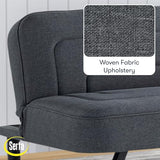 Serta Fairwood 66.1" Convertible Futon Sofa, Short Twin Size, Modern Boho, Dream Coil Comfort, Fingerguard Pinch Point Protection, Soft Woven Polyester Fabric, Charcoal Serta