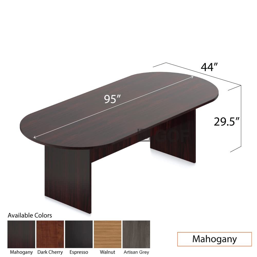 GOF 6FT, 8FT, 10FT Conference Table & Chair (G6711IVC) Set, Dark Cherry, Espresso, Artisan Gery, Mahogany, Walnut (8ft Table Only, Mahogany) GOF