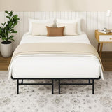 MAKE CHANGES Queen Folding Bed Frame, Heavy Duty Metal Queen Platform with 14" Storage, Easy Assembly, No Box Spring Needed, RV & Motel Ready MAKE CHANGES