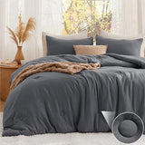 Bedsure Queen Comforter Set Dark Grey, Soft Prewashed Queen Size Bedding, Quilted Comforter with Circle Design, Down Alternative Comforter for All Seasons, 3 Pieces Bed Set with 2 Pillow Shams Bedsure
