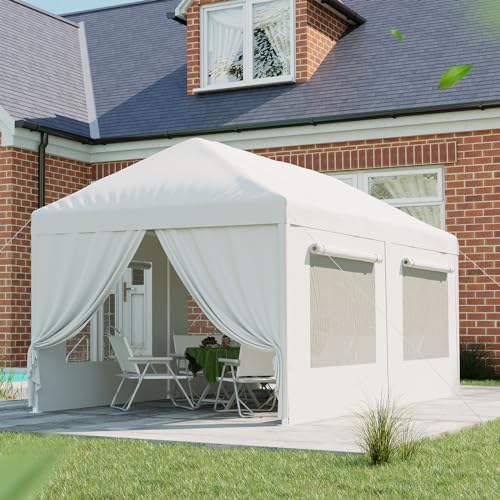Peaktop Outdoor 10x20ft Party Tent Mesh Window Outdoor Gazebo Event Shelter Wedding Canopy Tent Mesh Side with Window Cover PEAKTOP OUTDOOR